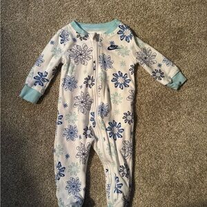 Nike Blue and White Floral Kids Footie